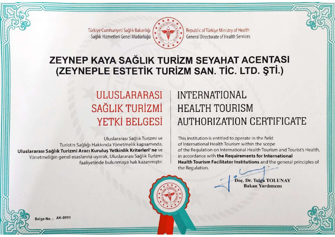 9-Uluslararasi Sag?lık Turizmi Yetki Belgesi